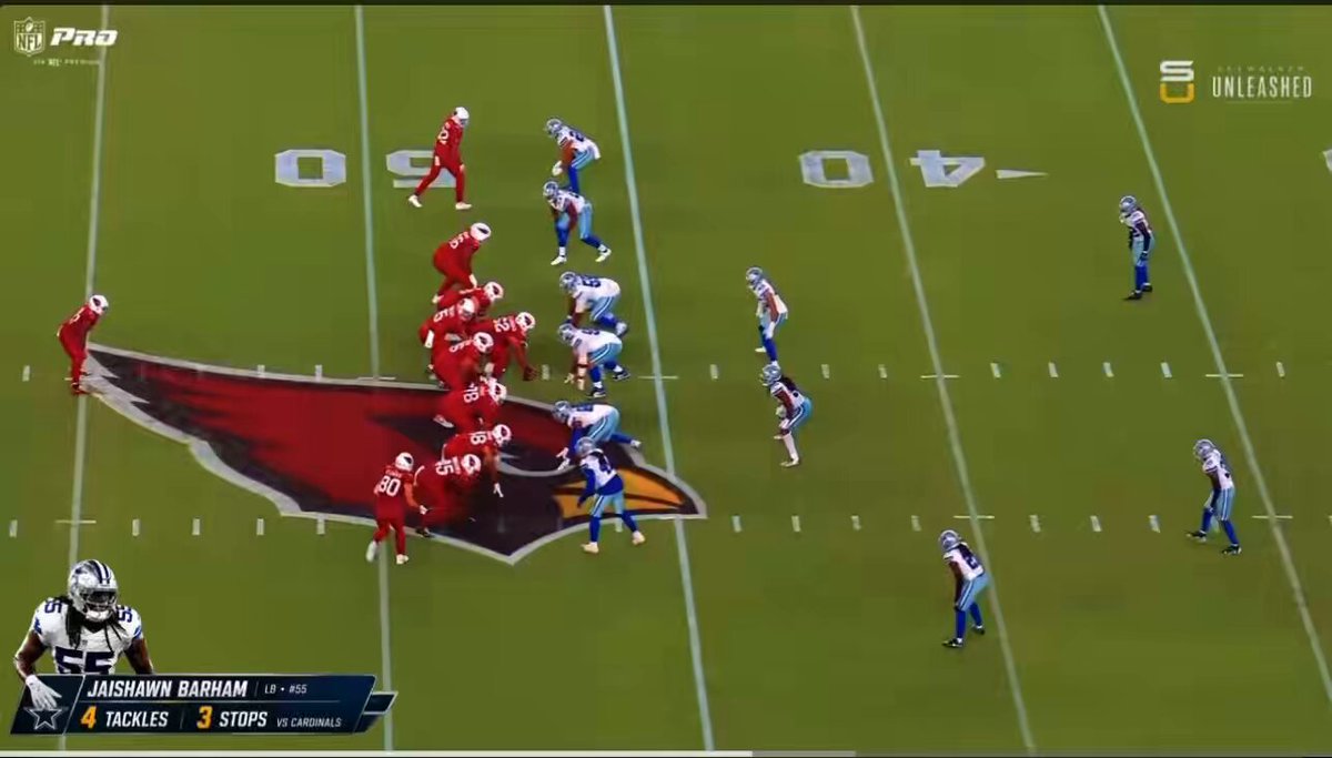 One of my favorite snaps from Barham wasn’t even a tackle. It’s was awareness in coverage.