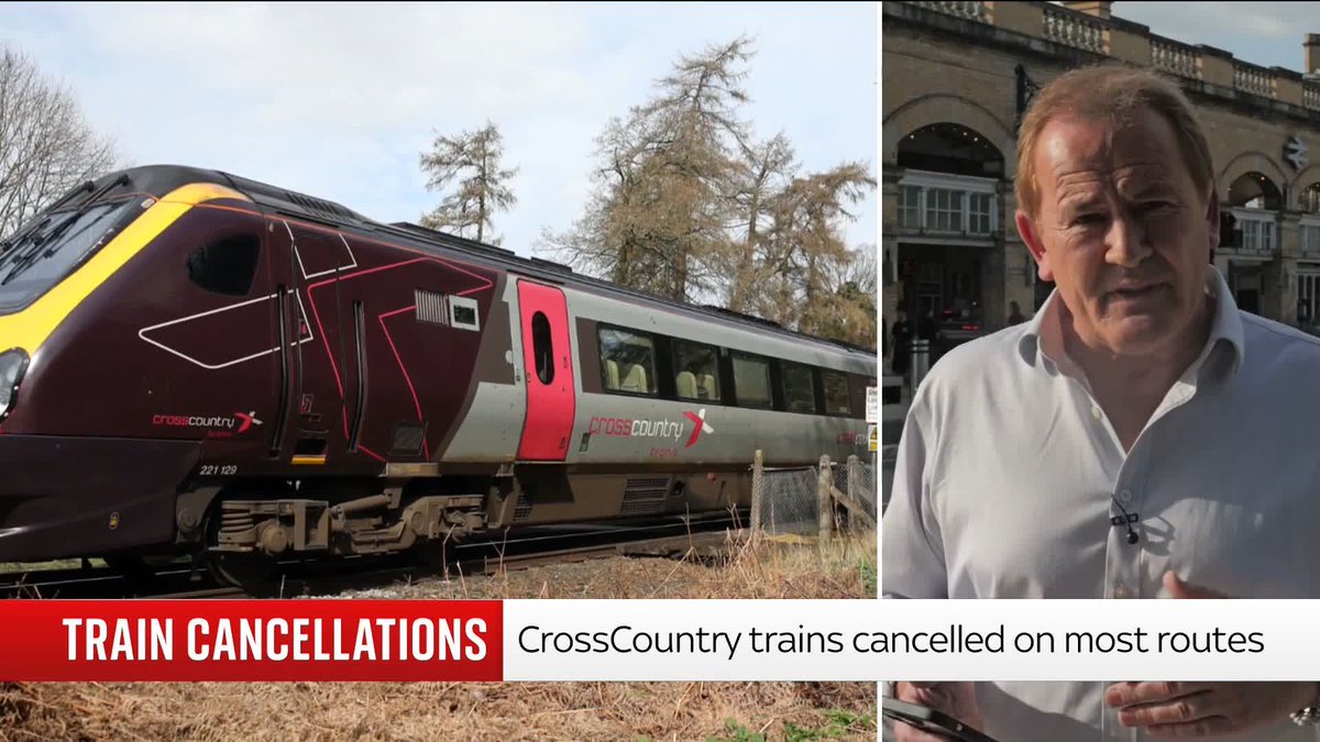 Train operator CrossCountry has cancelled almost all its services across the UK because of a power outage at its control centre in Birmingham. @FrazerAtSky reports from York ⬇️ Read more: 📺 Sky 501, Virgin 602, Freeview 233 and YouTube