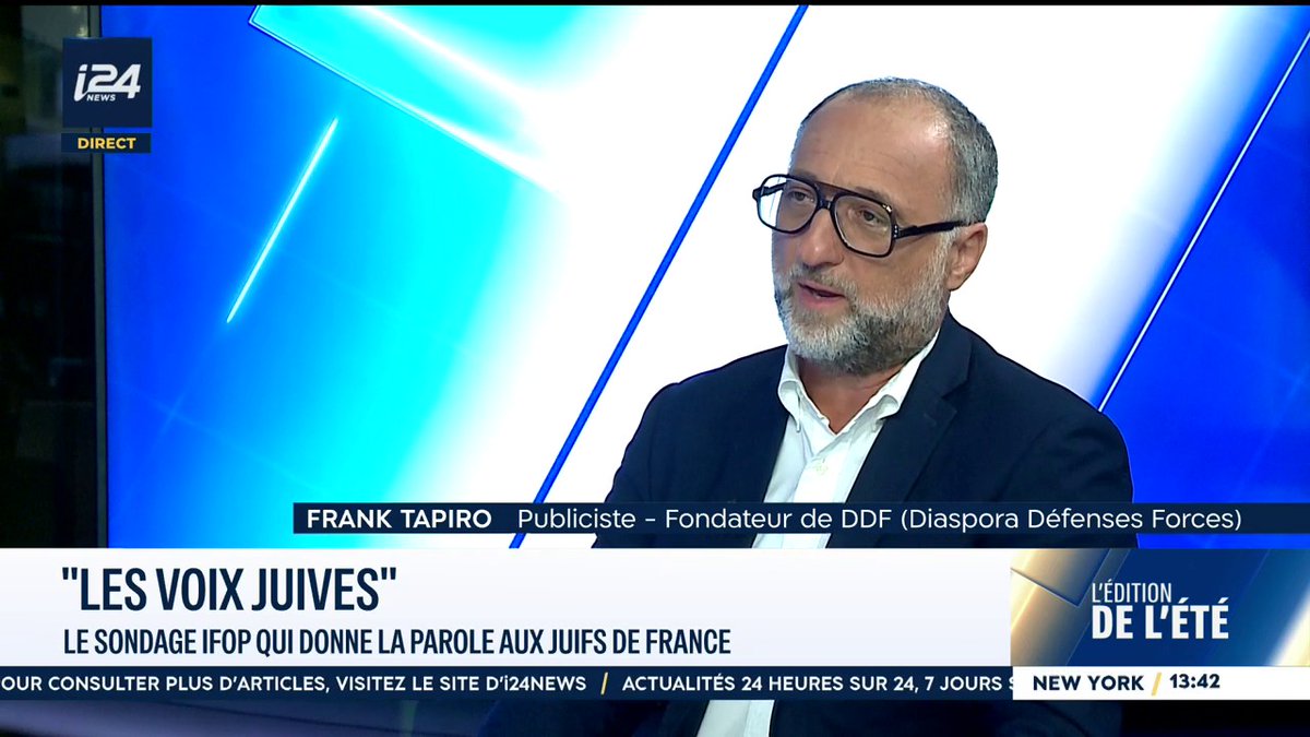 💥💬 "Les 450 000 Français de confession juive s’interrogent sur leur avenir. On a besoin de récupérer notre opinion et d’éviter les manipulations" - Frank Tapiro, fondateur de DDF (Diaspora Defenses Forces) dans #LÉditiondelÉté