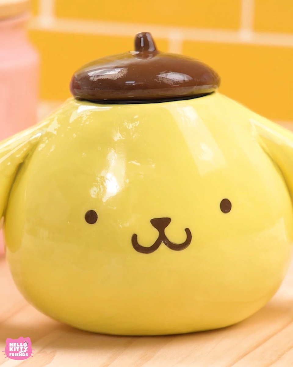 Make this Pompompurin treat jar to celebrate everyone's favorite golden retriever! 💛 Learn how on the Hello Kitty and Friends YouTube channel: