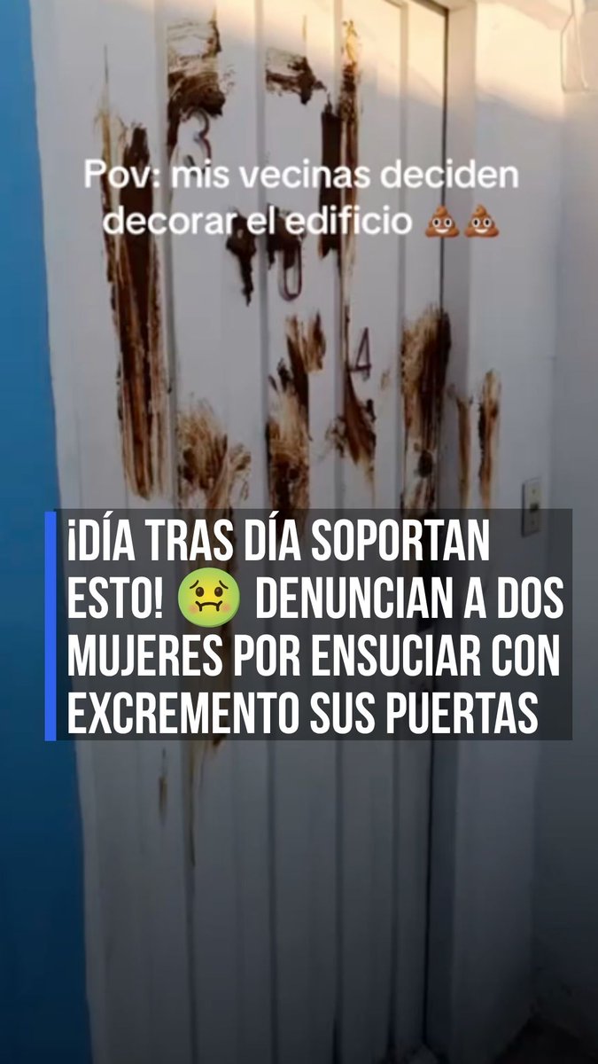 ¡Día tras día soportan esto! 🤢 Denuncian a dos mujeres por ensuciar con excremento puertas y áreas comunes #RFmx #Imperdible