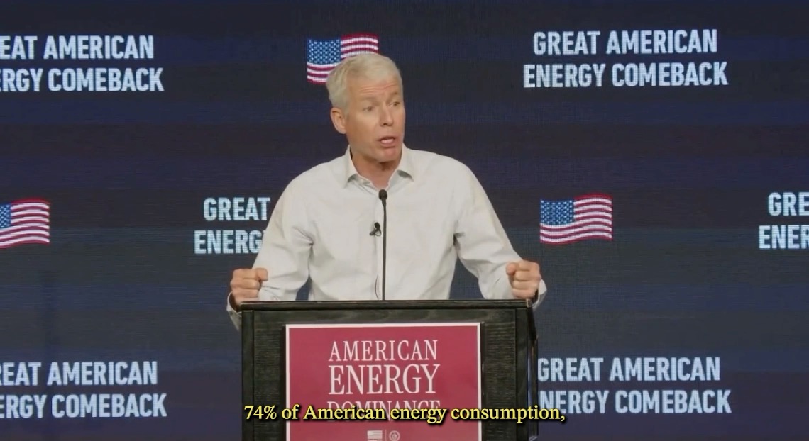 🚨Secretary Chris Wright spitting facts: “74% of American energy consumption, doesn’t matter where its produced, is oil and gas…that’s the industry, that’s the backbone of our country, of our economic security, of our national security.”