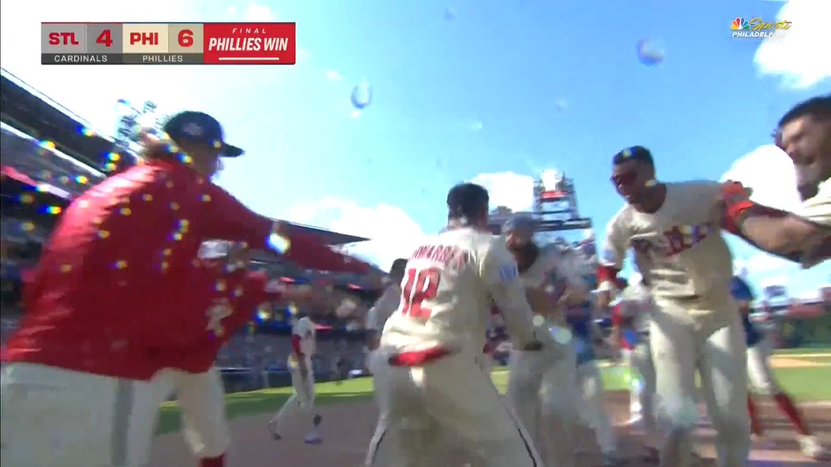 PHILLIES. TWO OUTS IN THE NINTH. DOWN FOUR. THEY TIE IT. SCHWARBOMB.
