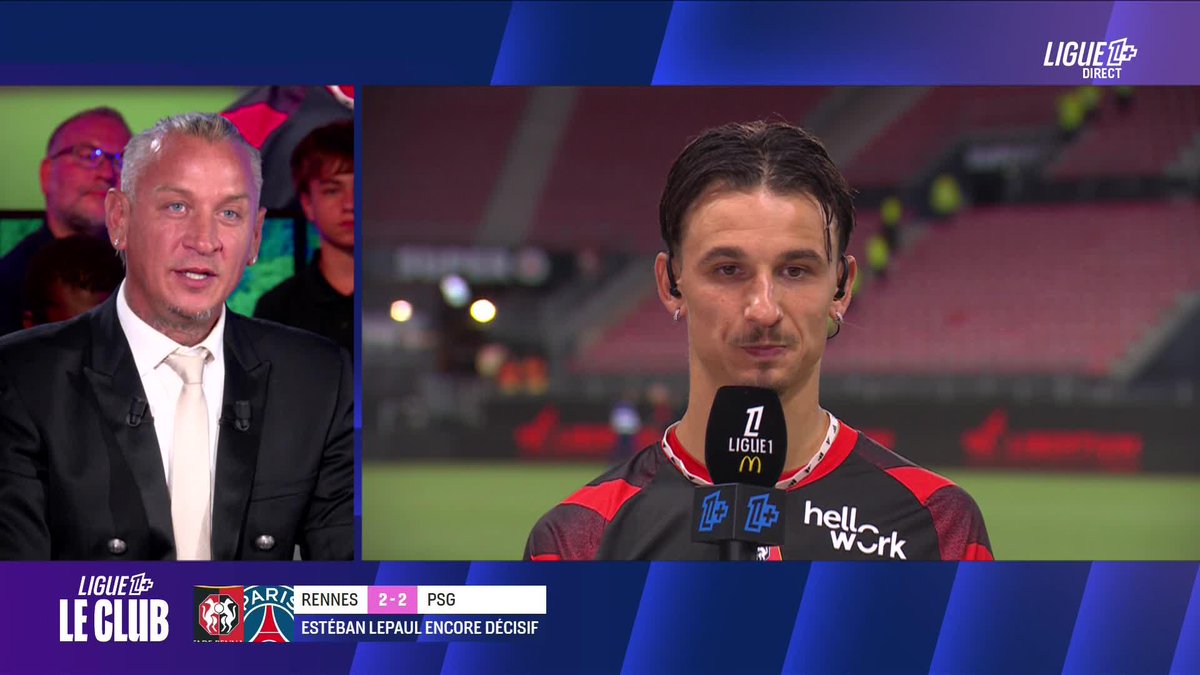 🥹🗣️Philippe Mexès : "J'ai connu ton papa, j'avais 15 ans, en arrivant à Auxerre. Tu lui ressemble comme deux goûtes d'eau." Un beau moment d'émotion entre notre consultant et Esteban Lepaul. #SRFCPSG