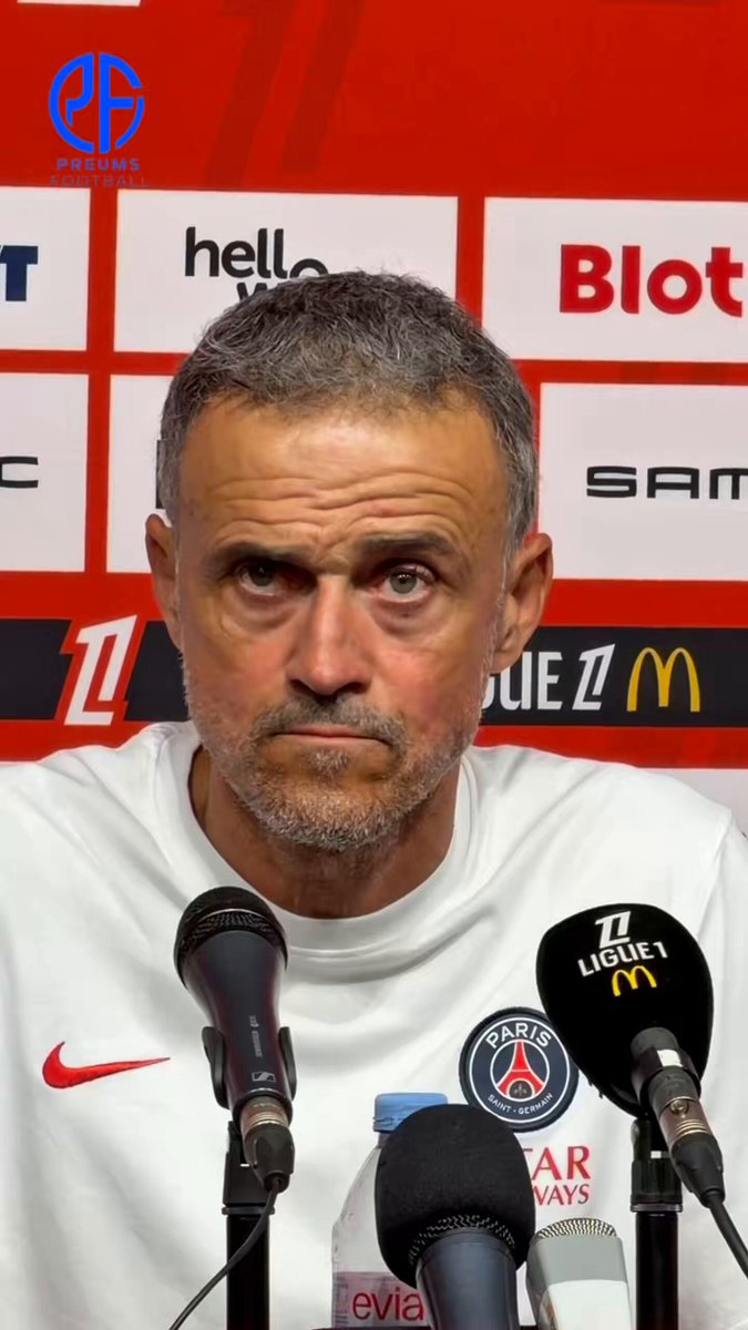 Luis Enrique répondant à une question pertinente de Dounia Mesli sur les contres attaques de l'adversaire. #PSG Preums Football