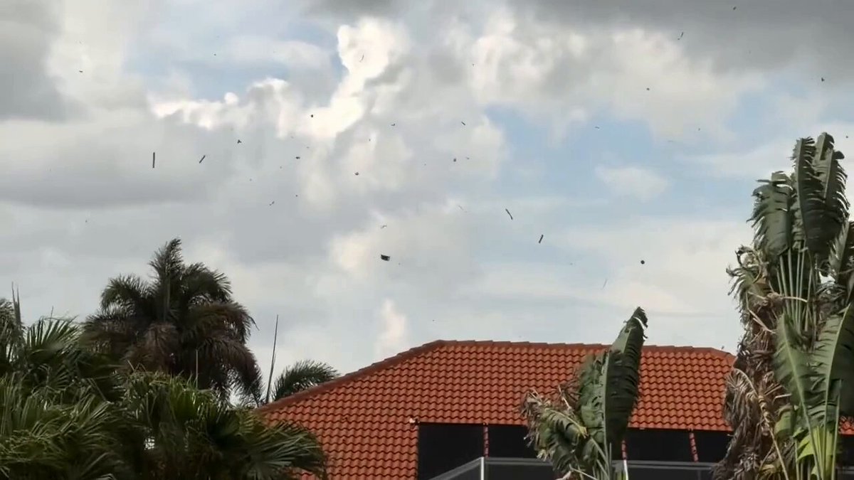 #BREAKING: Waterspout / brief tornado caught on camera in Port St Lucie, Florida. I was told this was near the Sandpiper Bay Marina. You can see in the video debris launched into the area. NWS Melbourne James Spann #StormHour
