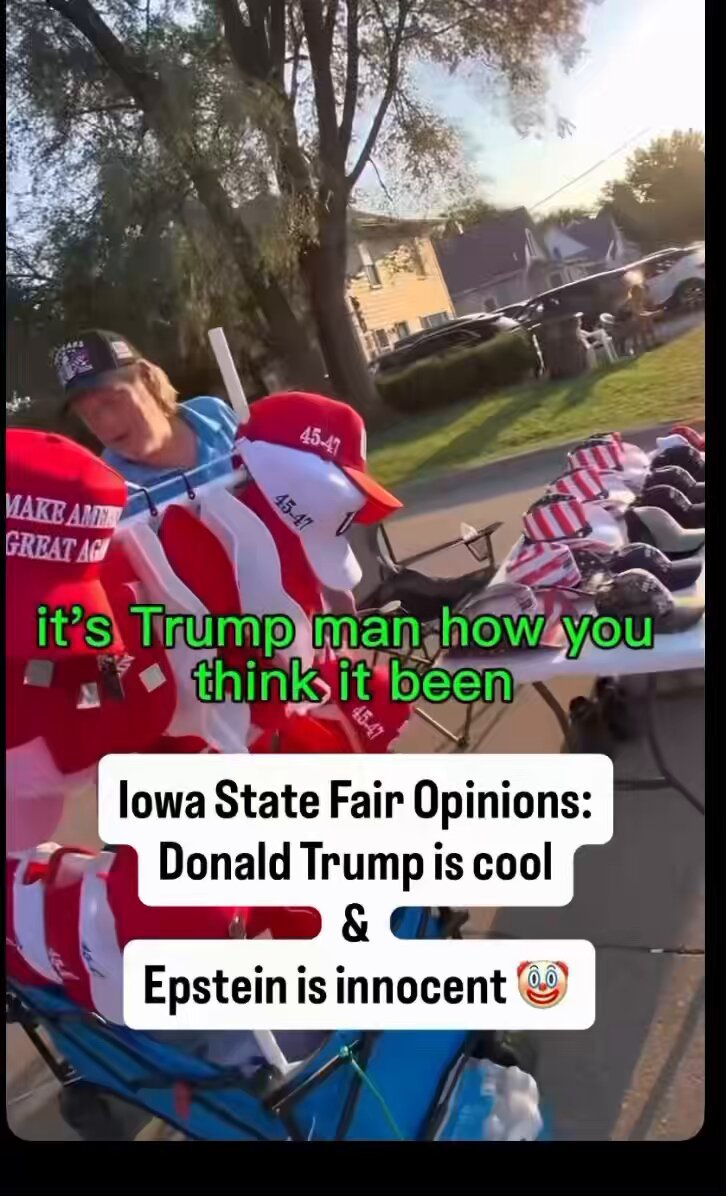 At the Iowa State Fair a guy was selling Trump merchandise &amp; a man started talking about Trump being a Pedophile &amp; the guy said he lived in NJ &amp; knew about Trump since he was 20 &amp; he’s rich &amp; dated models so he doesn’t touch kids &amp; another one said Epstein isn’t a Pedophile. NUTS