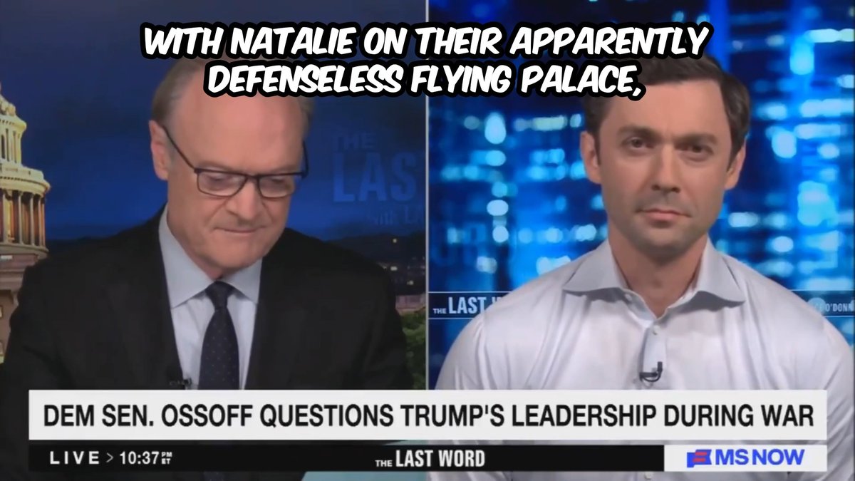 Ossoff knows he has Trump and the White House triggered over Natalie Harp 👇 Ossoff: It’s been amazing to watch this White House melt down over this all week. And about Natalie Harp, these White House staffers are adults, public officials paid by the taxpayer, with immense power in positions of public trust. And whether it’s Natalie Harp printing out Donald Trump’s daily dose of delusion and flattery, or Peter Navarro steering taxpayer-funded loans to Trump family investments, or Pete Hegseth deluding the president daily into deepening this quagmire in the Middle East, no one cares about their feelings. The sailors on the Lincoln are fighting his war, a war based on lies, while he plays with his new ballroom, flies around on a jet given to him by a foreign prince, and retreats into this circle of sycophantic aides who tell him every day what he wants to hear, not what he needs to hear. This entire White House is responsible for lying the country into war, and for the rest of their careers, they will be known for having participated in this obscenity. #ResistTrump