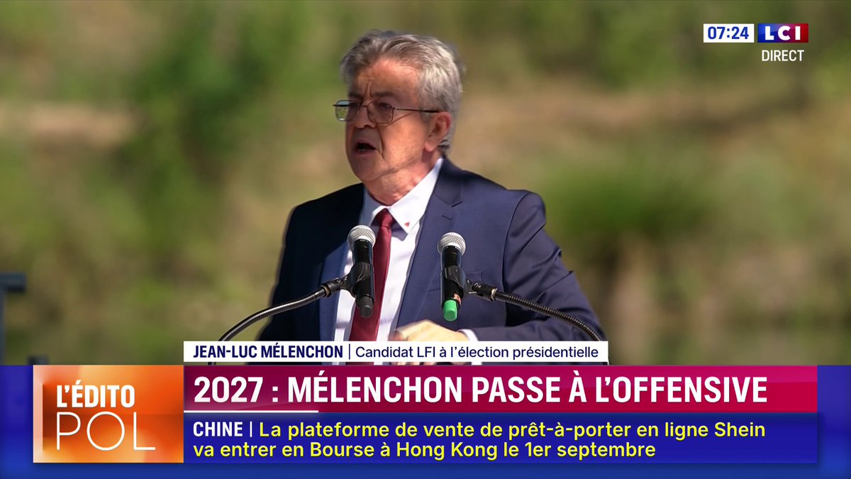 ▶️ Jean-Luc Mélenchon passe à l’offensive en vue de 2027 🗣️ "C’est un candidat révolutionnaire qui s’avance pour 2027. Jean-Luc Mélenchon défie le système, il défie l’État." 💬 L’édito politique de Christophe Barbier
