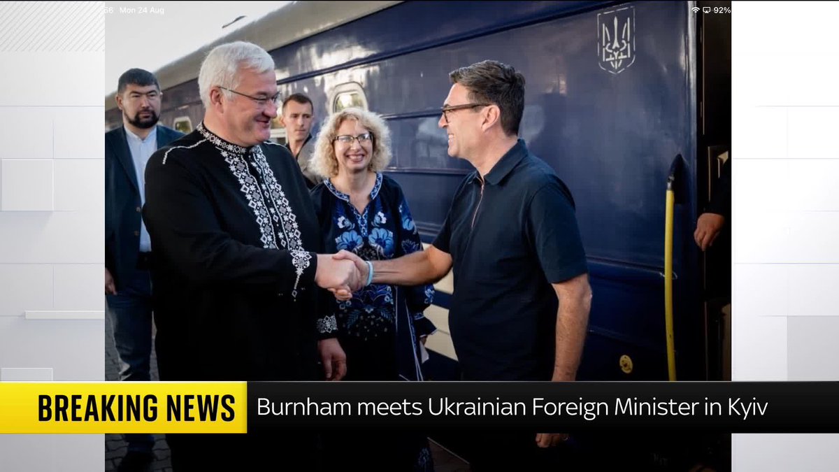 BREAKING: Prime Minister Andy Burnham has arrived in Ukraine and has been welcomed by the Ukrainian Foreign Minister Live updates: