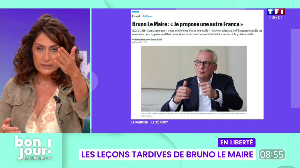 ▶️ Les leçons tardives de Bruno Le Maire 📺 "En Liberté" : regardez le nouveau RDV avec Isabelle Saporta dans #BonjourLaMatinaleTF1 présentée par Bruce Toussaint 👇