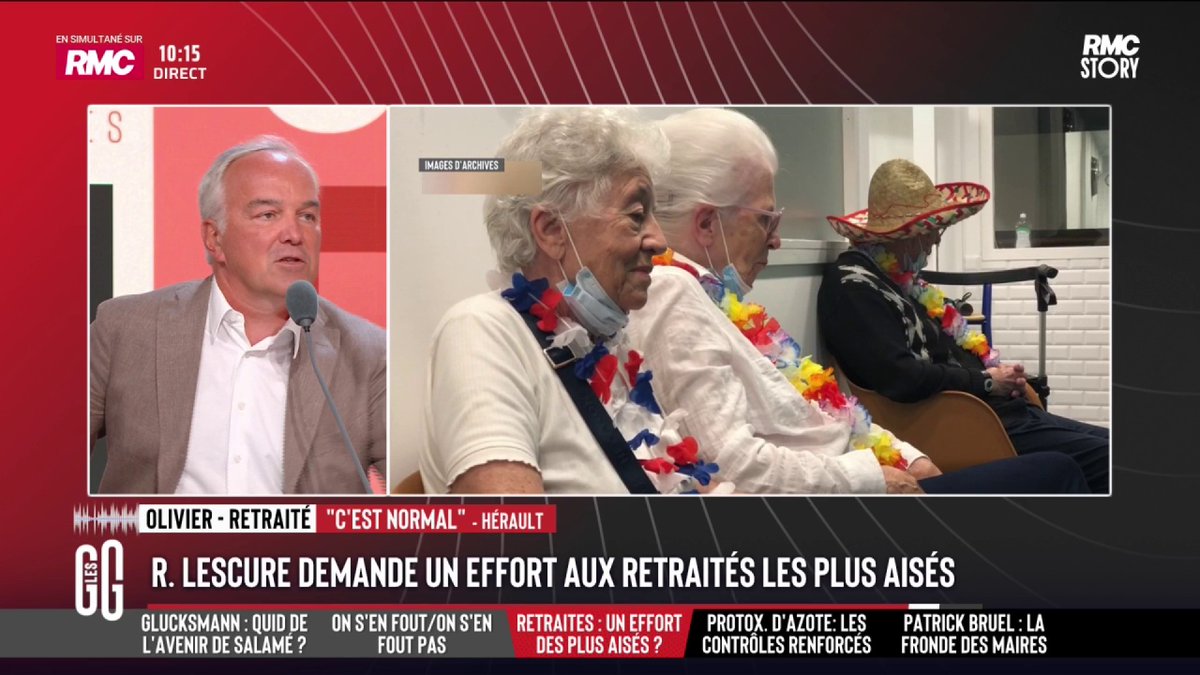 🎙️ Olivier, retraité : "Ceux qui bossent voient les prix augmenter. Les salaires n'augmentent pas. Et les retraités profitent de tout ça en open bar." 🎙️ Olivier Truchot : "Le problème, c'est qu'on taxe trop le travail. Il ne faut pas appauvrir les retraités mais faire bosser les gens plus longtemps." #GGRMC