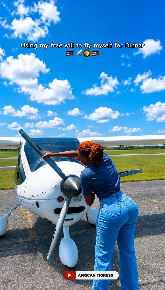 Using my free will to fly myself for Dinner 🇰🇪✈️🥘🇰🇪 #kenyanpilot #kenya #femalepilot #nairobi #blackpilot