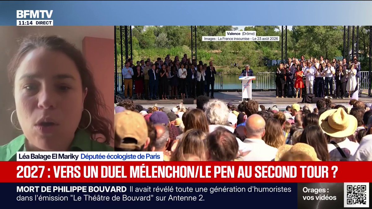 Présidentielle: "Jean-Luc Mélenchon ne rassemble pas au-delà de son premier cercle électoral", déclare Léa Balage El Mariky, députée écologiste de Paris