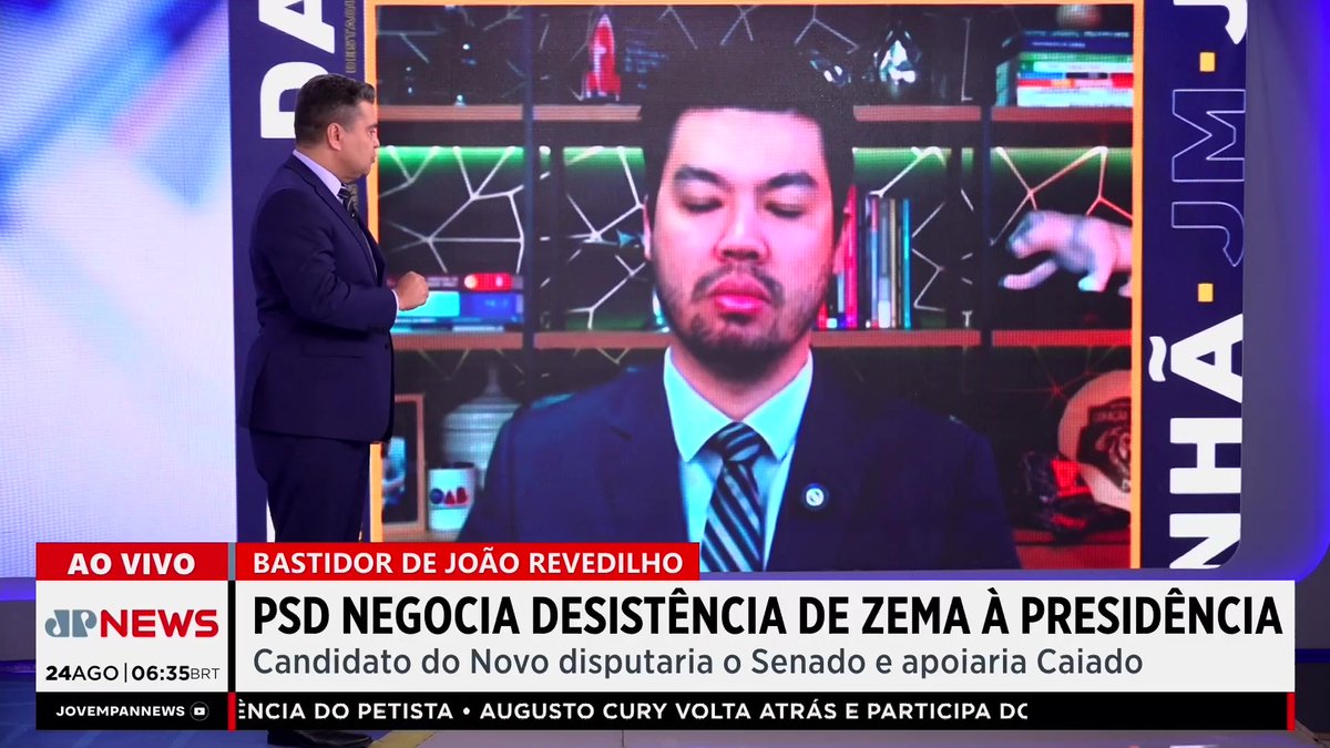 PSD estaria negociando desistência de Zema à Presidência para apoiar Caiado 📺 Confira ao vivo: #JornalDaManhã