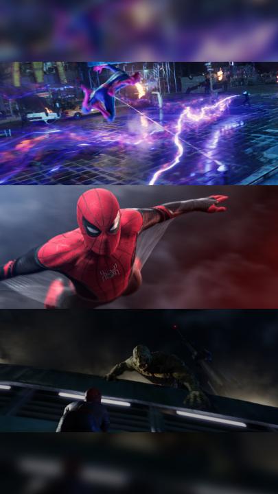 スパイダーマンの歴代バトルシーン🕸️💥 これまでの迫力ある戦闘を改めて楽しもう！ ◆VSバルチャー（スパイダーマン: ホームカミング） ◆VSエレメンタルズ（スパイダーマン: ファー・フロム・ホーム） ◆VSリザード（アメイジング・スパイダーマン） ◆VSエレクトロ（アメイジング・スパイダーマン2）