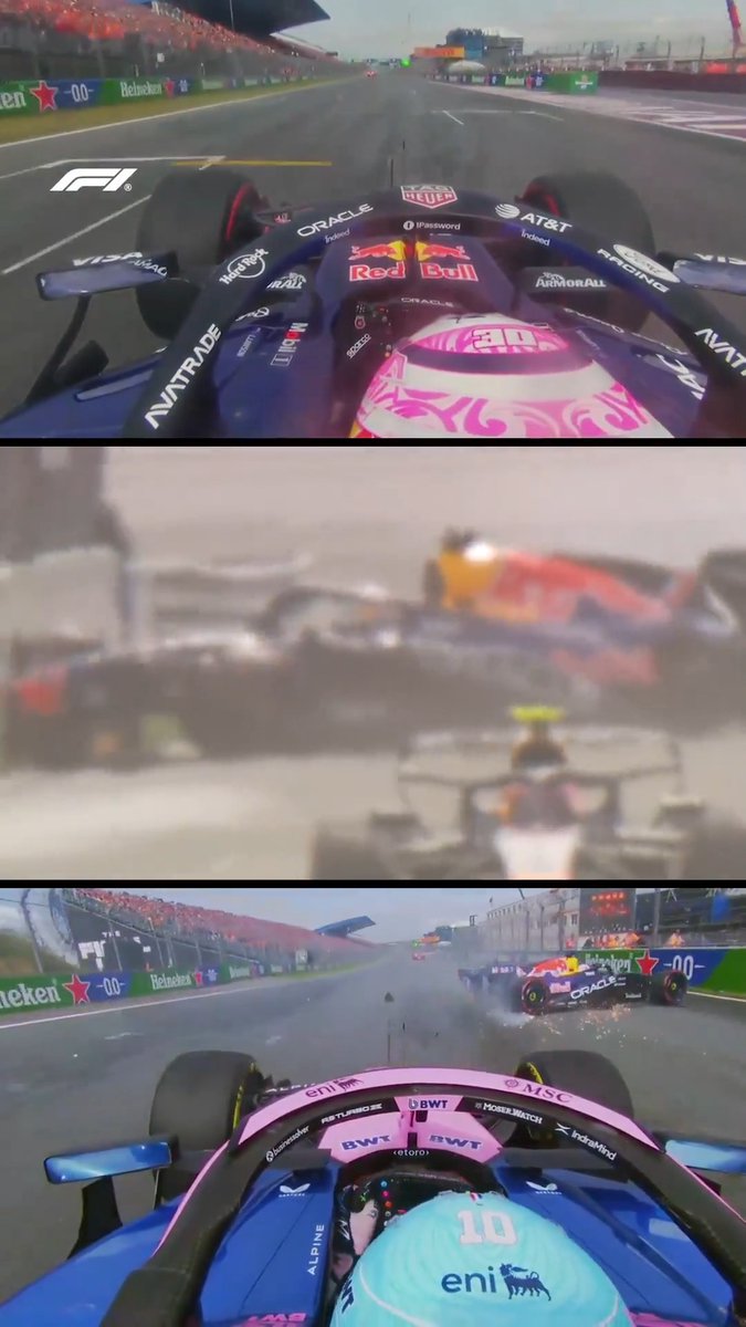 What Lawson and Gasly saw as Verstappen crashed out of the race 🫣 #F1 #DutchGP