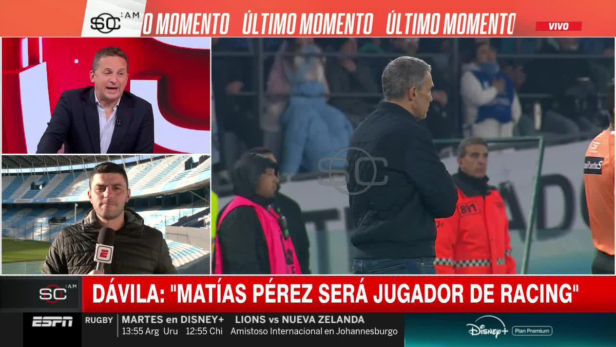 "MATÍAS PÉREZ, CENTRAL DE CERRO PORTEÑO, VA A SER NUEVO JUGADOR DE RACING" ℹ️ Tomas Davila 📺#SportsCenterAM | #DisneyPlus Plan Premium