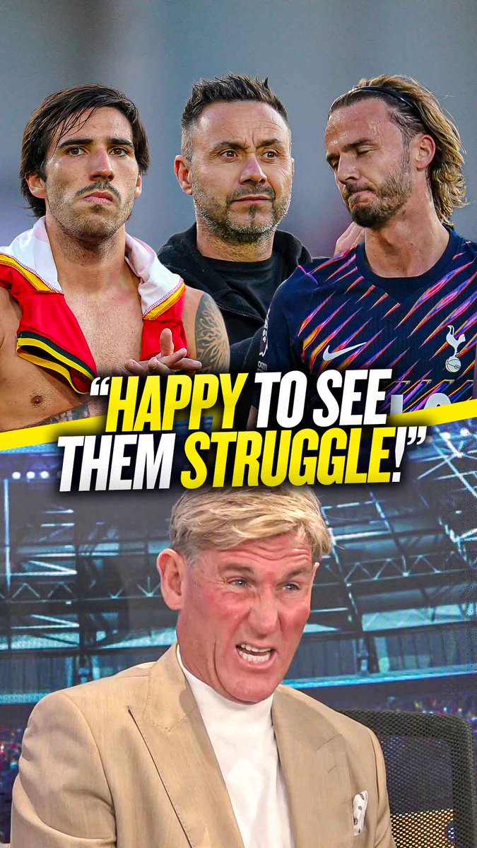 🤷‍♂️ "Don't get carried away by how much Spurs have spent!" 😅 "I'm quite happy to see them struggle, but that's me being mean-spirited!" Simon Jordan reacts to #THFC being battered by Brentford despite a huge summer of spending so far! 👀