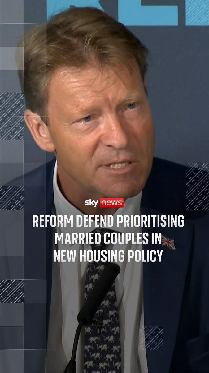 Richard Tice has insisted that "marriage is a great thing" and the party is not wrong to prioritise couples over single parents for social housing. | Ben Bloch Politics latest: