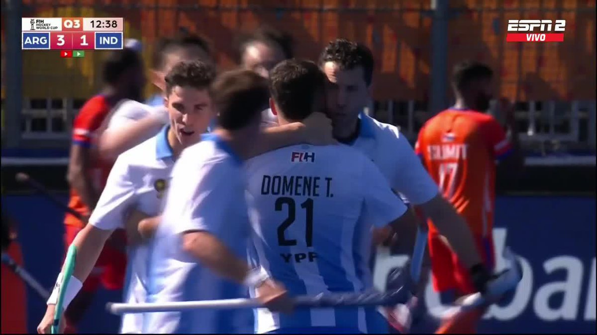 ¡UN GOL CLAVE! A los 3 minutos del 3Q, Tomas Domene marcó el el tercer tanto de los Leones ante India. 📺 Todos los partidos de #HWC2026 en Disney+ Plan Premium
