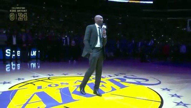 The LAKERS retired KOBE’s No. 8 &amp; No. 24 jerseys 💜💛🐍