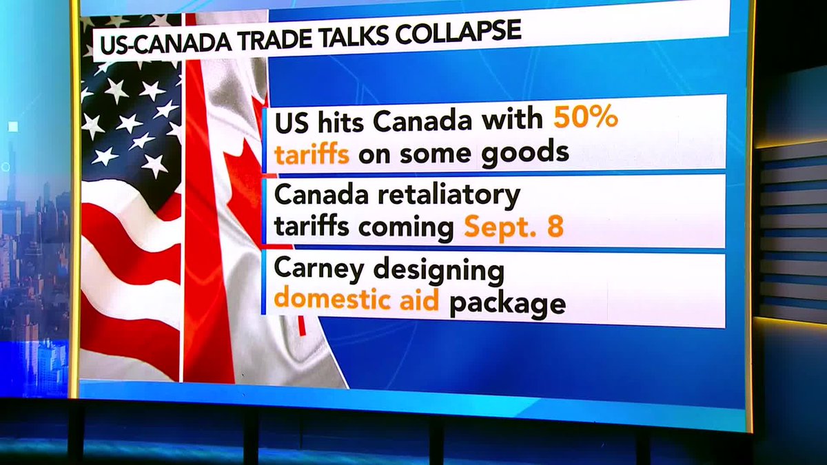 Brian Gardner, chief Washington policy strategist at Stifel, discusses the collapse in trade negotiations between the US and Canada. The US implemented a new 50% tax on imports of hundreds of Canadian items on Saturday