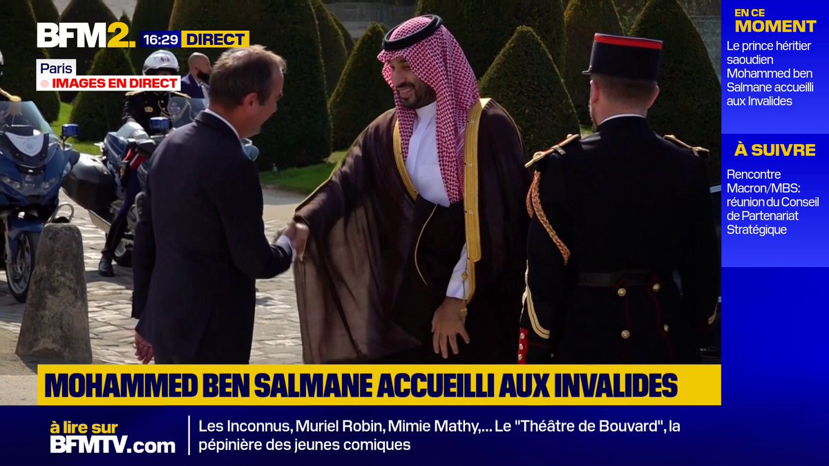 Mohammed ben Salmane accueilli par Sébastien Lecornu aux Invalides à Paris #BFM2