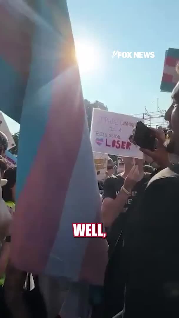 "F*** no!" Pro-trans activists refuse to answer questions about keeping men out of women's sports after they swarmed the Barclays Center on Saturday to protest Sophie Cunningham and her message to protect female athletes. | OutKick