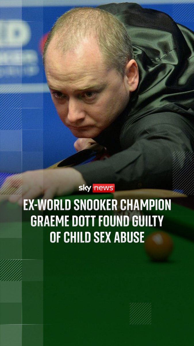 Former world snooker champion Graeme Dott has been found guilty of historical child sex abuse. The 49-year-old targeted a girl between 1993 and 1996, and a boy between 2006 and 2010. Read more: