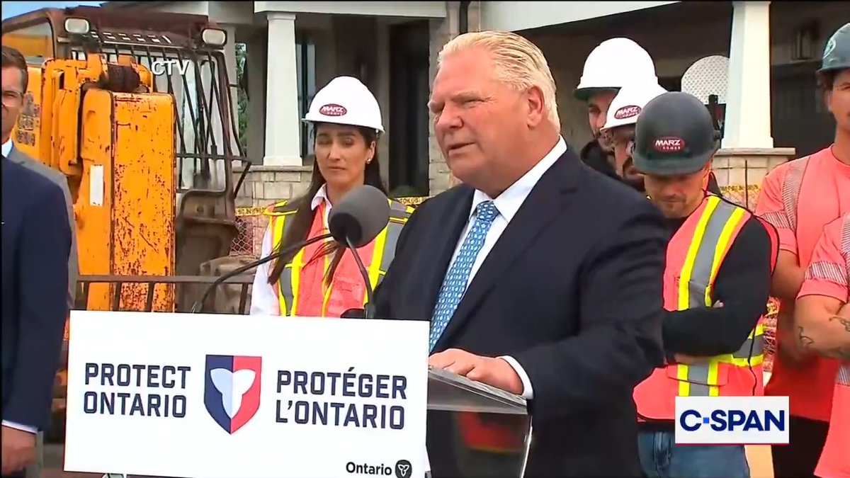 Ontario Premier Doug Ford on recent comments on President Trump: "I have a lot of real estate on my a**, so he has a lot of room to kiss my a**...I don't respond to a bully like President Trump."