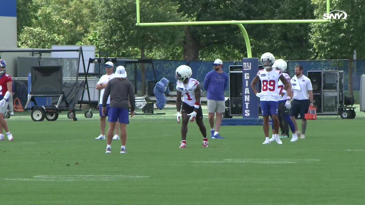 Malik Nabers with the white jersey at practice today