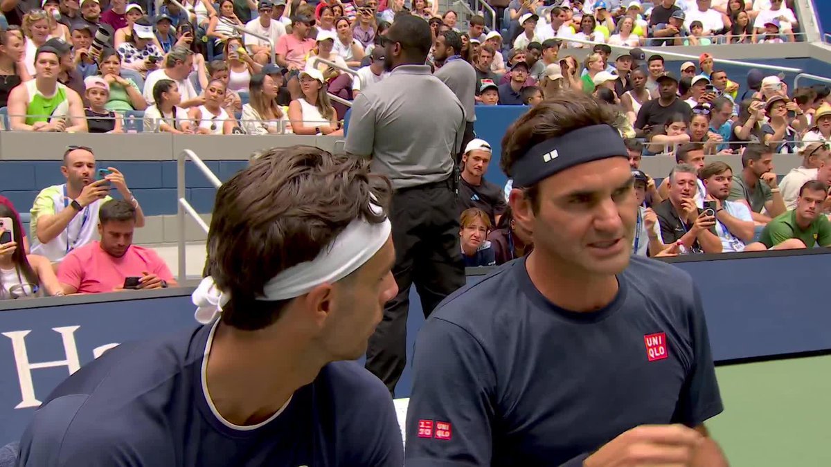 Roger putting on the headband. Takes us back.