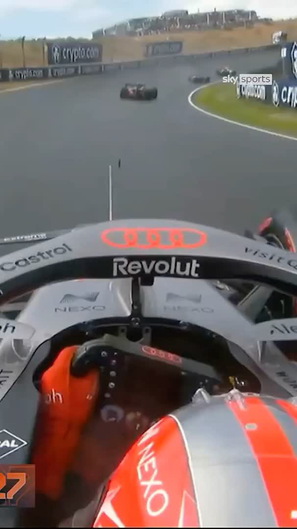 An extraordinary reaction from Nico Hülkenberg to avoid teammate Gabriel Bortoleto, after he span out at the Dutch Grand Prix 😮