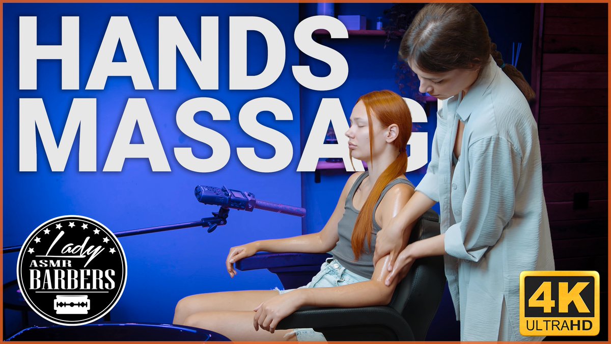 A relaxing hand massage from Milena 🙌 Soothing ASMR vibes await. #ASMR #LadyBarber #HandMassage #BarberMassage #Relaxation