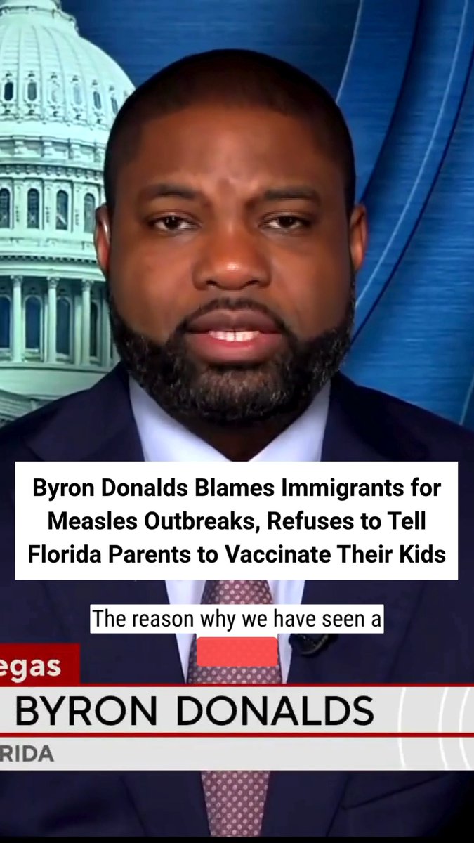 Byron Donalds is making Florida less safe. - Won't back vaccines for a disease we eliminated 25 years ago - Backs DeSantis & Ladapo weakening vaccine requirements - Won't rule out repealing polio & MMR school mandates - Now echoing Trump's order to slow infant vaccines Florida parents need a governor who listens to science, not one who treats their kids' immunity like a political experiment.
