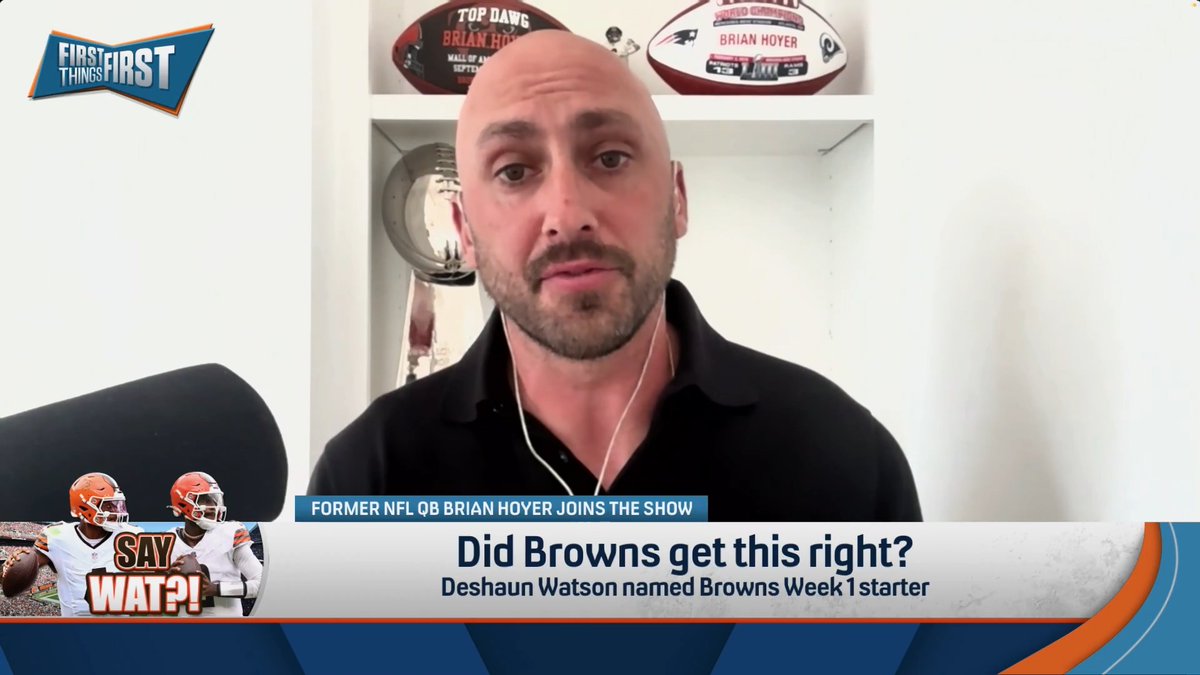 .Brian Hoyer weighs in on the Browns naming Deshaun Watson Week 1 starter: “Regardless of the comments, they wanted to stick with the guy that they felt, at least early on, gave them the best chance to win… It just shows that this competition was already pretty much over with.”