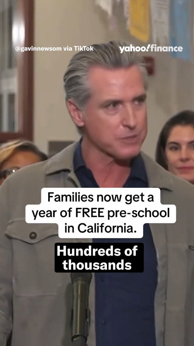 California's Gov. Gavin Newsom says every 4-year-old has access to a full year of pre-K in California, "saving $13,000 a year." Newsom announced the news on Friday, in an effort to put "more money back in parents' pockets." 💸