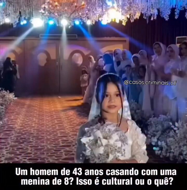 Que será de nós, se não seguirmos princípios? Criança de 8 anos casando com homem de 43 anos.