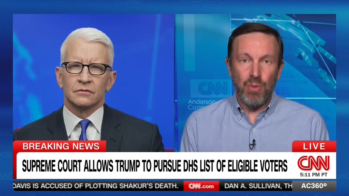Democratic Senator Chris Murphy warns that President Trump "doesn't want people to vote" after the Supreme Court backs an executive order to curb mail-in ballots. Ultimately, Murphy believes the law is still on Democrats' side and the measure will not go into effect.