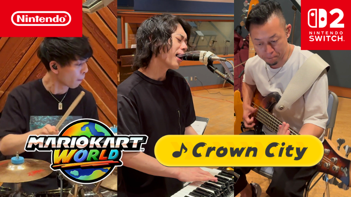 Also available from the recording studio is the performance of "Crown City" from Mario Kart World! 🎶 Listen to the track on #NintendoMusic: