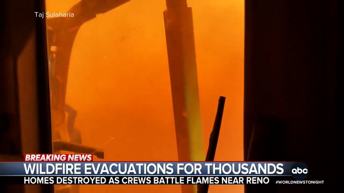 Tens of thousands of people have been forced to evacuate, with many driving through smoke and flames to escape, as the Hawk Fire near Reno, Nevada, burns out of control. Hundreds of firefighters are struggling to hold the line. Melissa Adan Vargas reports.