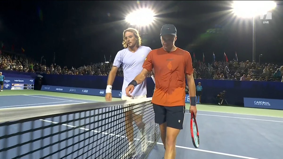 Stefanos Tsitsipas is through to the second round of Winston-Salem after taking out Jenson Brooksby 6-4, 7-6(6) 🦾 A good win for the Greek ahead of the US Open 👏 #WSOpen