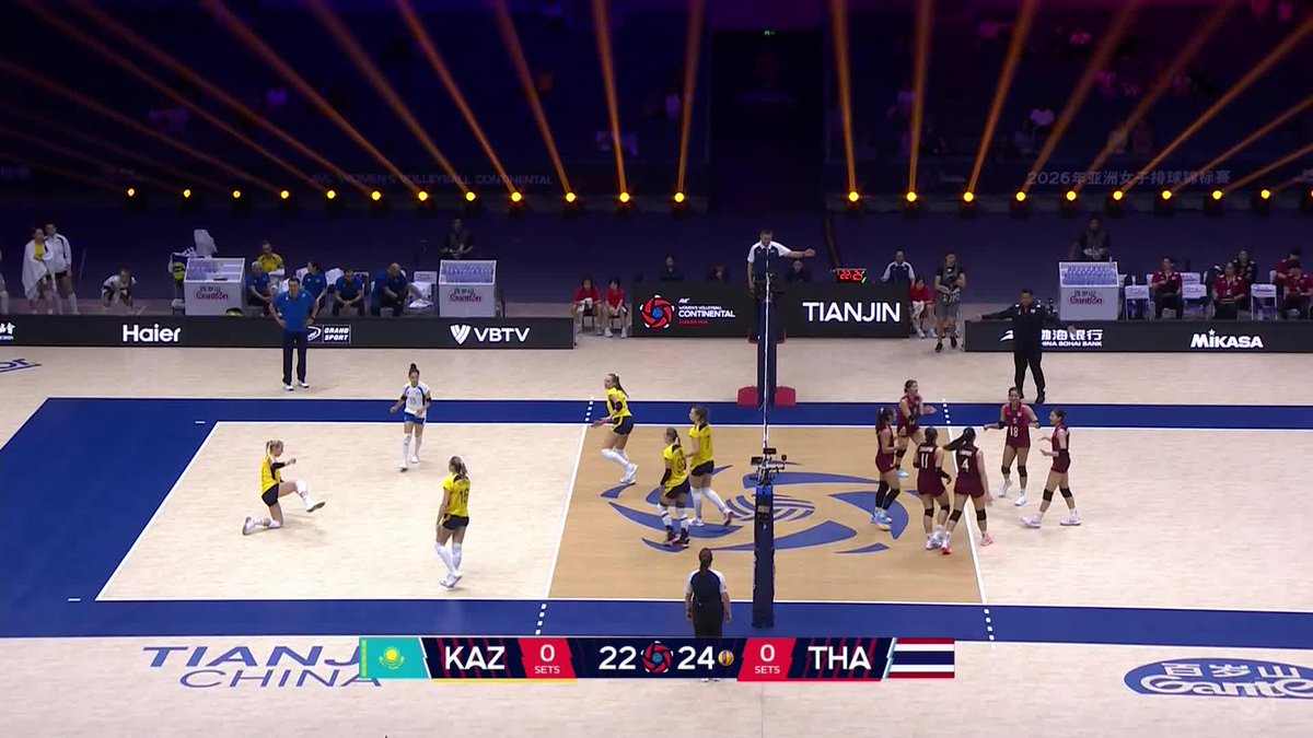 #AVCContinental: DOWN TO THE FINAL TWO DAYS OF THE PRELIMINARY PHASE 😱! Thailand 🇹🇭 take Set 1, but can Kazakhstan 🇰🇿 respond and keep their playoff hopes alive? 👀 📺 LIVE NOW on VBTV: 🏐 #Tianjin2026 #Volleyball