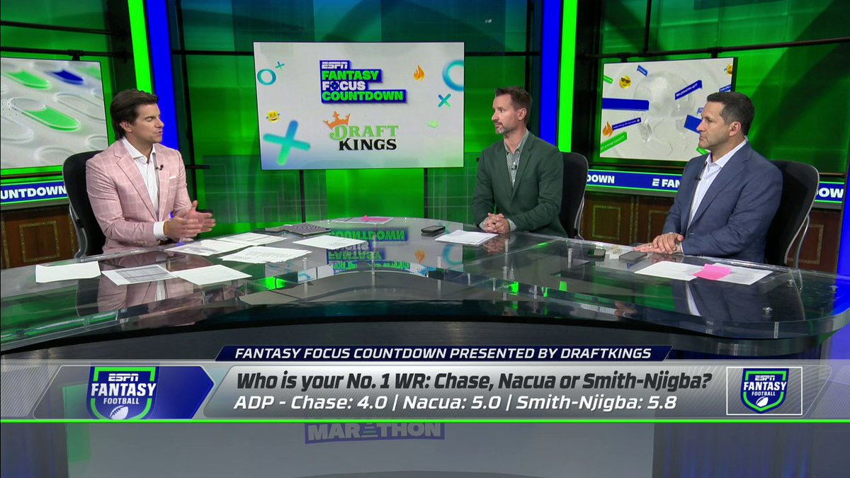 Ja'Marr Chase, Puka Nacua or Jaxson Smith-Njigba? 😮💨 Which WR are you picking first? 👀