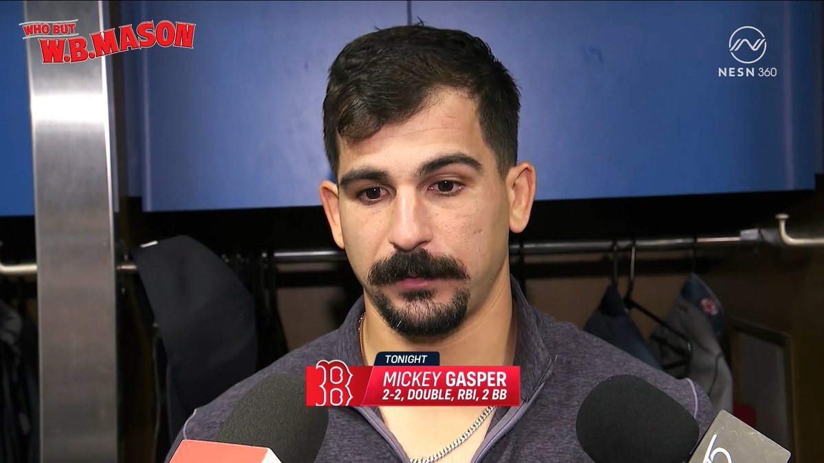 Mickey Gasper on the #RedSox mentality: "It's next man up. It's when your name's called, come out and give it everything you've got and do your job." 🎙️ Presented by W.B. Mason Co.