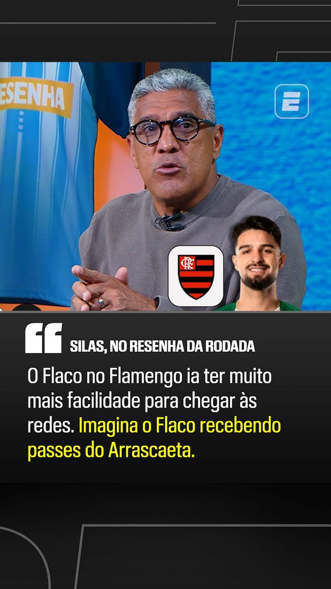 Já pensou no Flaco López, do Palmeiras, jogando pelo Flamengo? Para o Silas, daria muito certo! Assista ao Resenha da Rodada pela ESPN no Plano Premium do #DisneyPlus #Resenha