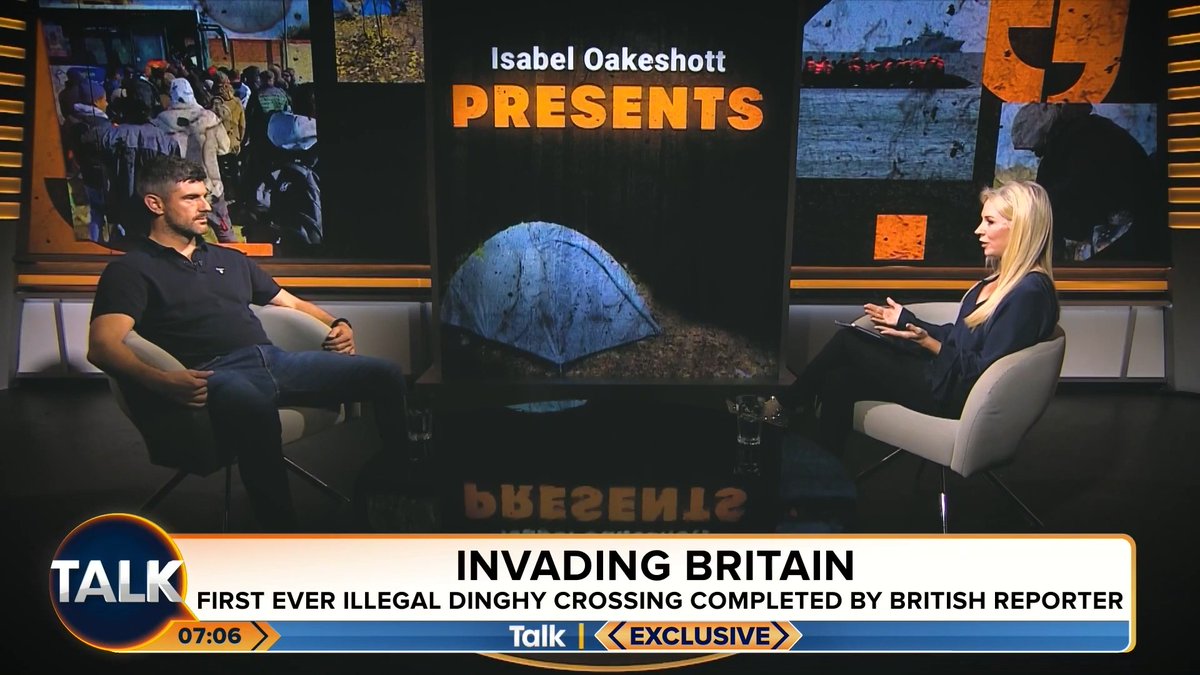 🚨🚨🚨"Exclusive for Talk, Christian Drogan becomes the first man to invade his own country." TALK EXCLUSIVE, Isabel Oakeshott reveals the first ever covert reporter to cross the English channel on a migrant dinghy revealing the horror behind the crossings. Isabel Oakeshott