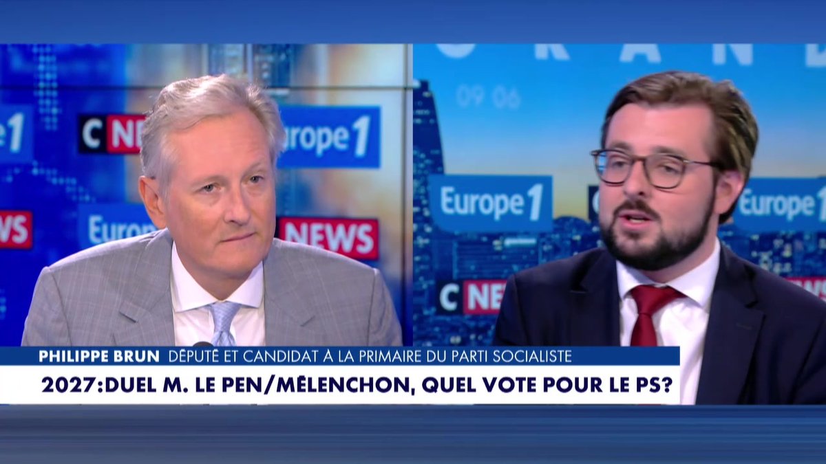 Second tour RN/LFI : "Je voterai toujours contre le RN au deuxième tour" assure Philippe Brun #LaGrandeInterview #Europe1