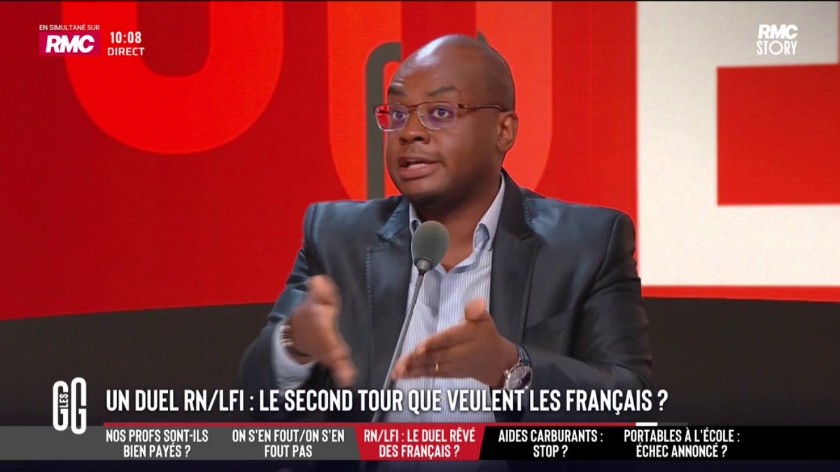 ⚔️ Duel RN/LFI : "Mélenchon est parti pour faire une campagne à la Sarkozy 2007." 🗣️ Abel Boyi : "Ce sont les mieux organisés, il y a des leaders charismatiques, il y a une jeunesse. S'ils se retrouvent en finale, ils l'auront mérité." #GGRMC